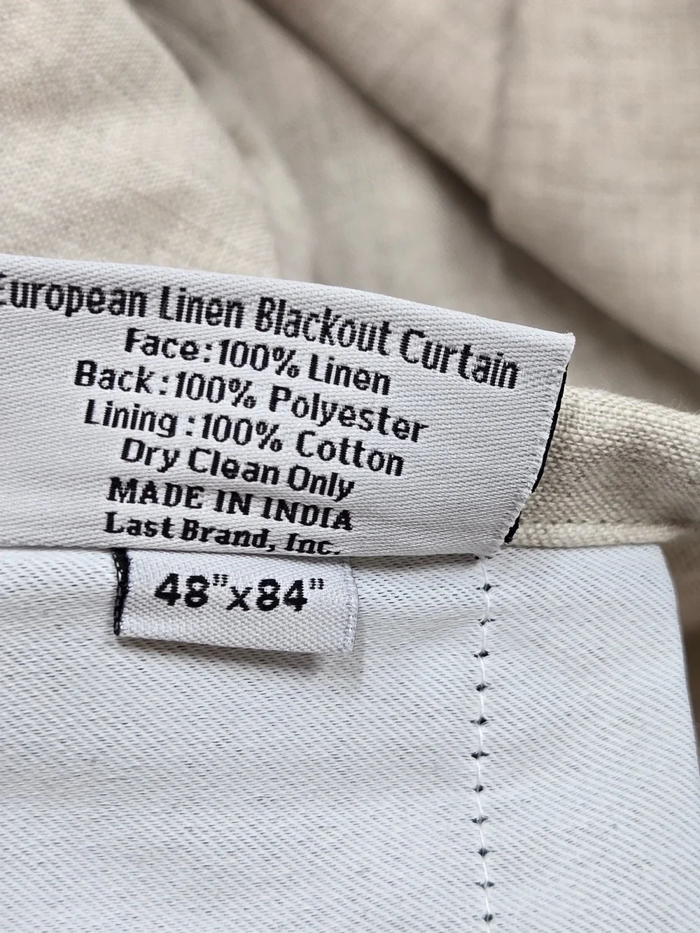 NWOT QUINCE Set Of 2 48x84 European Linen True Blackout Curtains Flax 9969